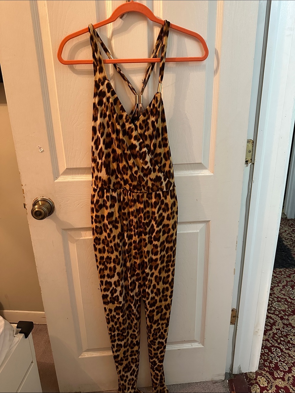 Jennifer Lopez Kids Leopard Print One-Piece Jumpsuit - Brown/Tan